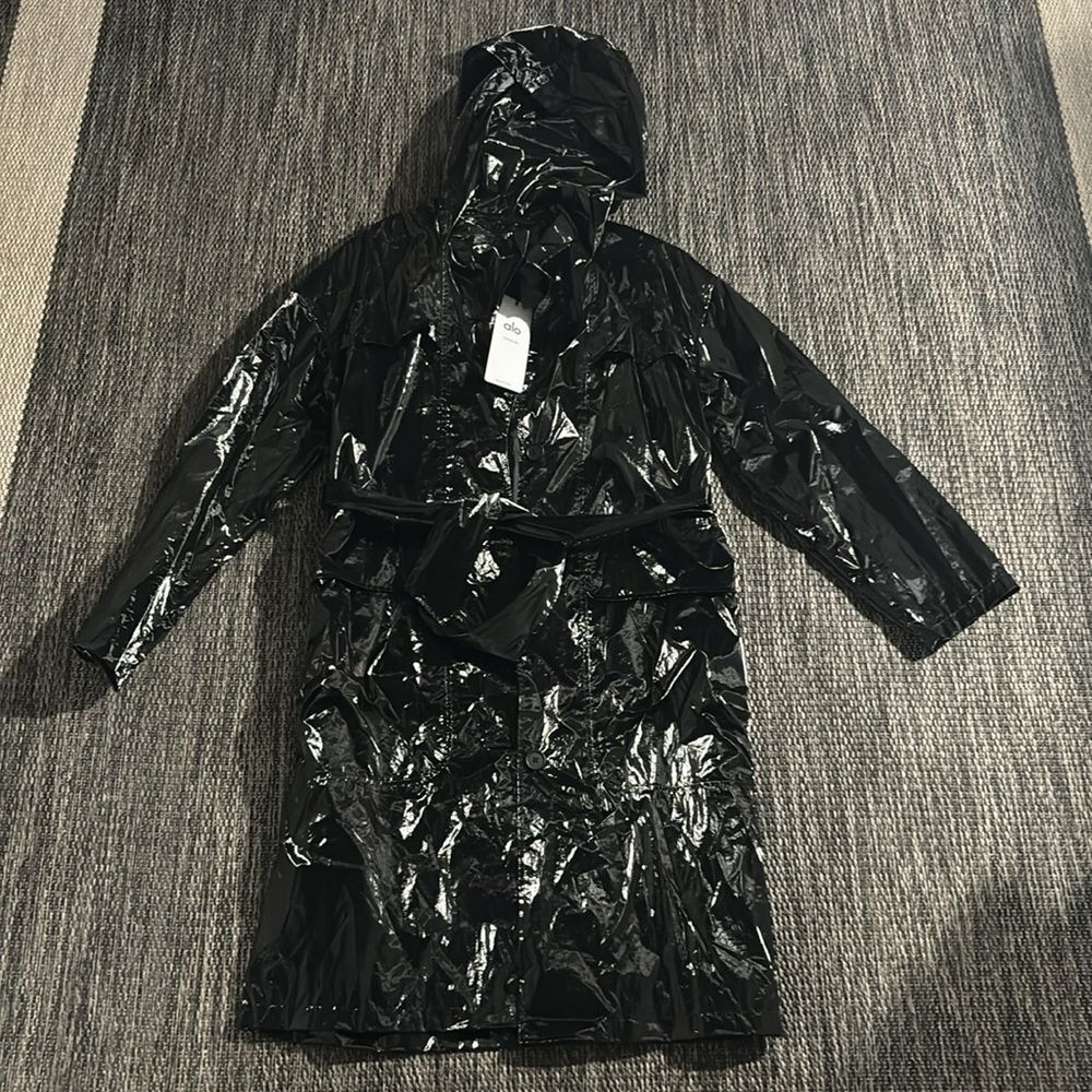 Alo yoga NEW Metallic Break Line Trench black XS